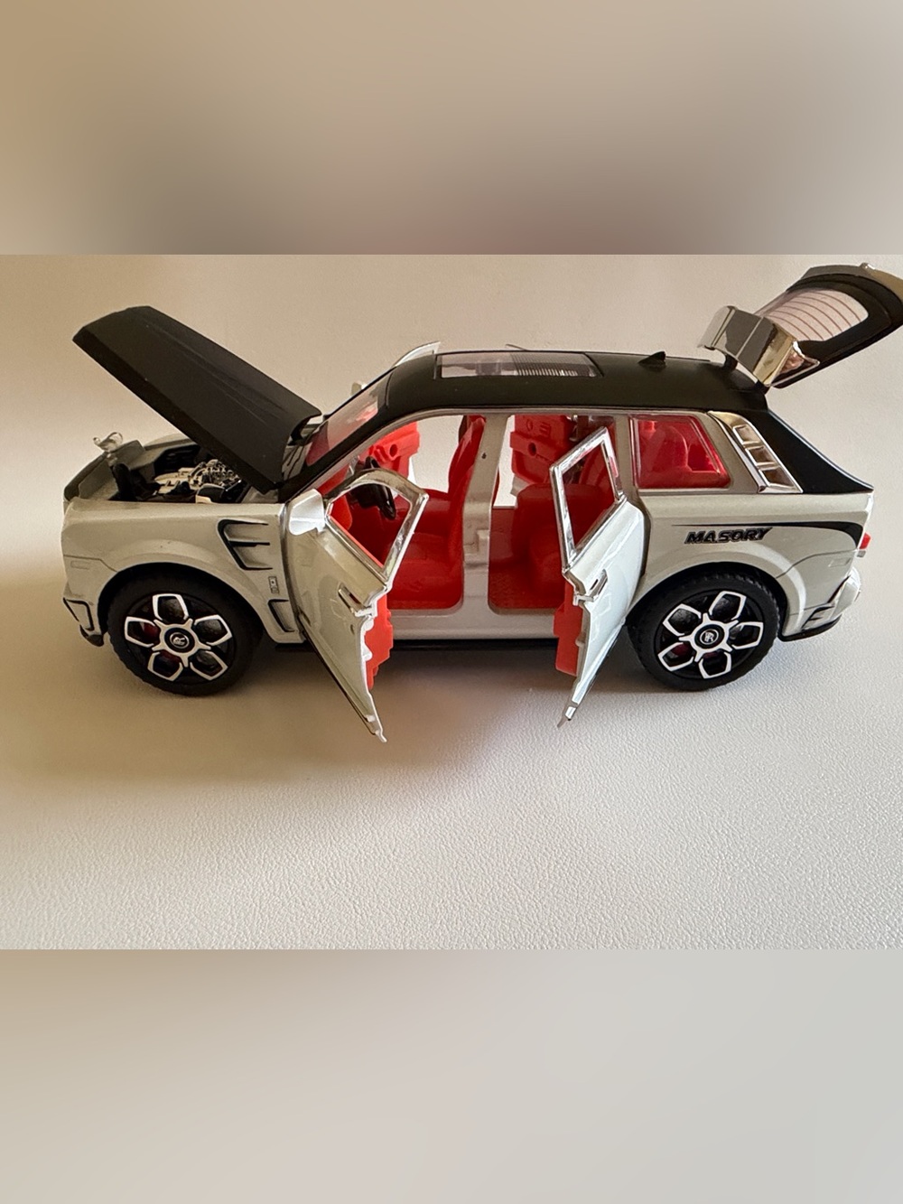 Die-Cast Toy SUV with Opening Doors - Silver and Black